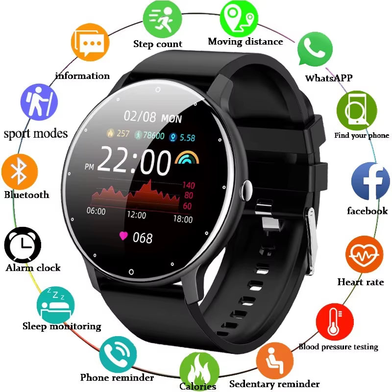 2026 Smart Watch Women Men Ladies Gift Sport Fitness Men Watches Heart Rate Monitor Waterproof Smartwatch for Android IOS